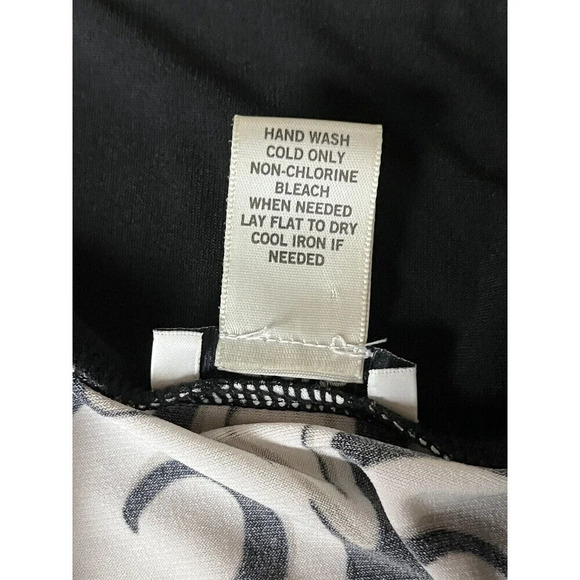 Cache Black White Cold Shoulder Mini Dress M | Geometric Paisley Knit Retro Y2K - Picture 7 of 9